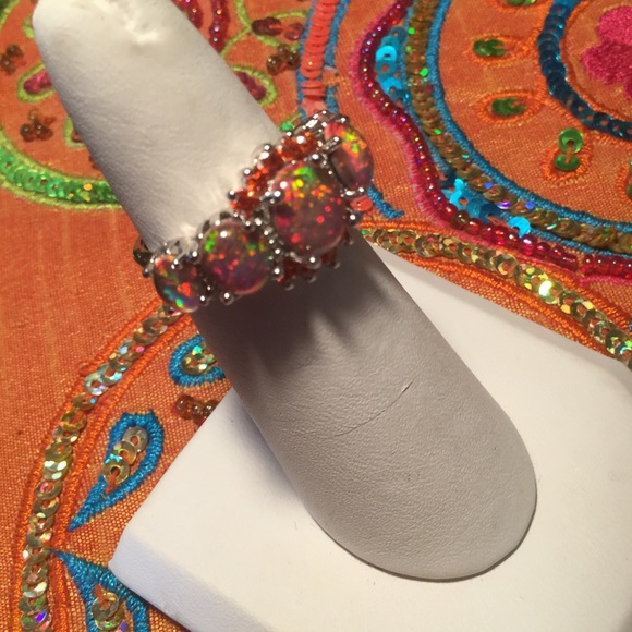 Breathtaking🔥Fire Opalite & Spesserite Ring - Picture 4 of 5