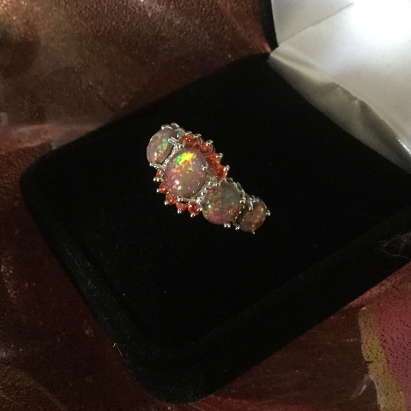 Breathtaking🔥Fire Opalite & Spesserite Ring - Picture 5 of 5