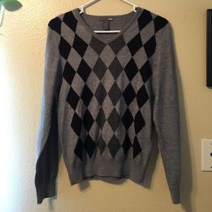 Men's long sleeve V Neck sweater