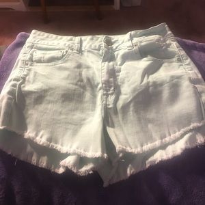 High-Waisted sea foam green shorts