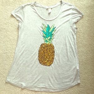 Sequined Pineapple T-Shirt - Like New!
