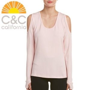 C&C California Cold Shoulder L/S Tee Pullover Top