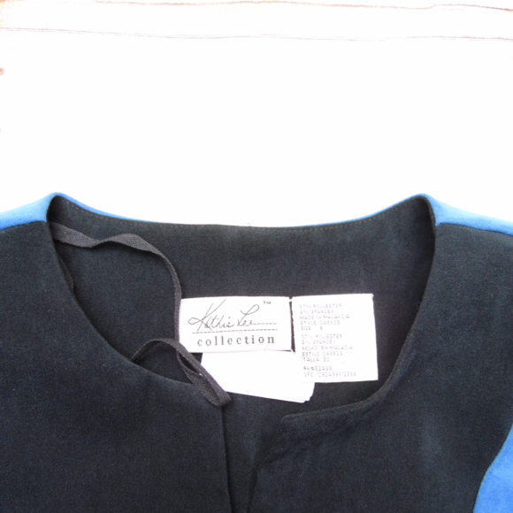 EUC vintage blue and black suede like blazer - Picture 2 of 6