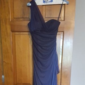 Floor length blue/purple evening/prom dress.
