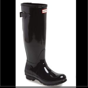 Hunter Adjustable Black Gloss Rain Boot