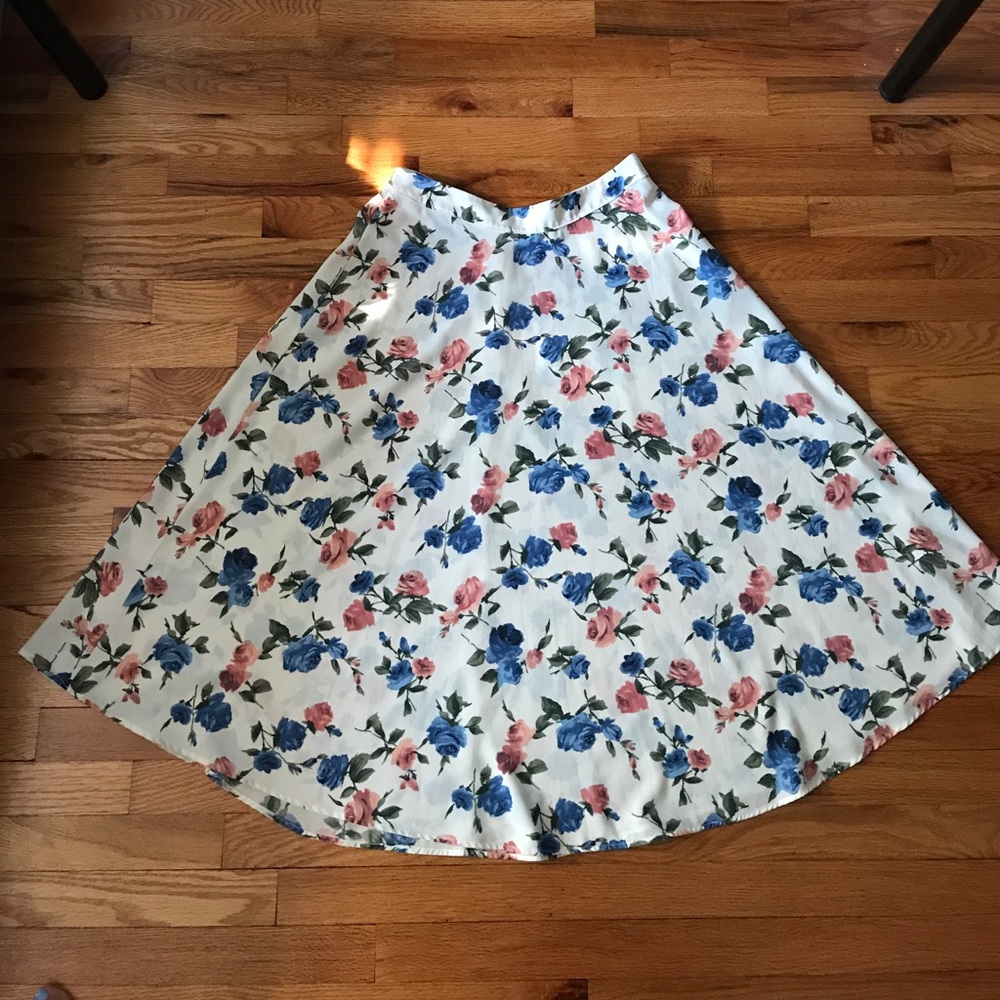 Floral midi skirt
