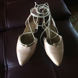 MIA lace up flats size 8 nude