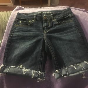 Dark wash Bermuda shorts
