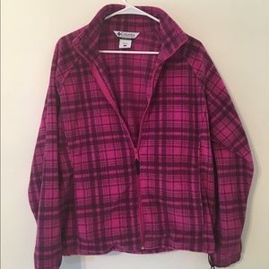 Pink and Black Plaid Columbia Fleece