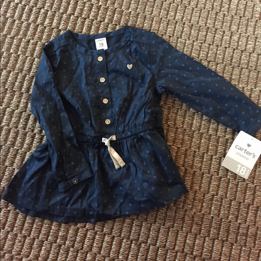 NWT Carters tunic Navy with star Print