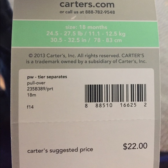 NWT Carters tunic Navy with star Print - Picture 3 of 3