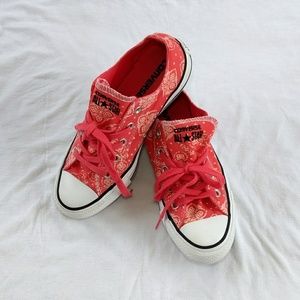 Converse, Shoes, coral orange, Paisley,