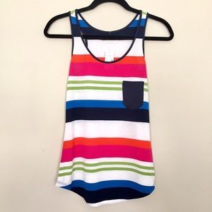 Bright colored striped tank top