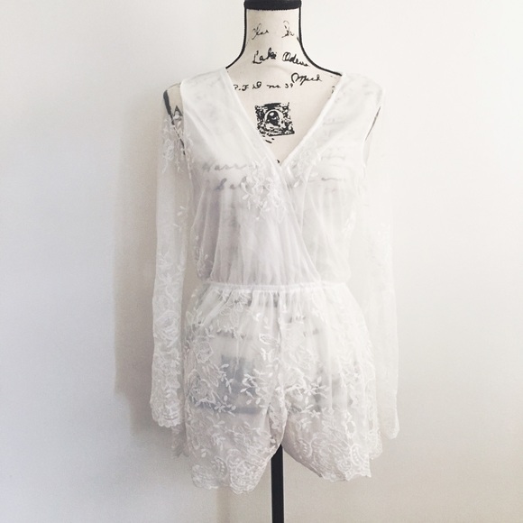 Host Pick! A sexy sheer white lace romper - Picture 4 of 8