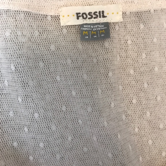 Creme sheer polka dot fossil top size medium - Picture 2 of 2