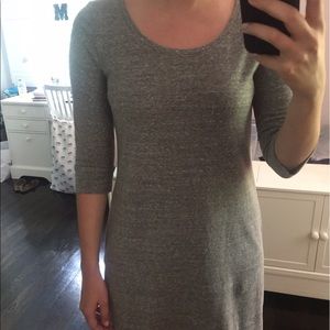 Grey 3/4 Sleeve Tee Dress