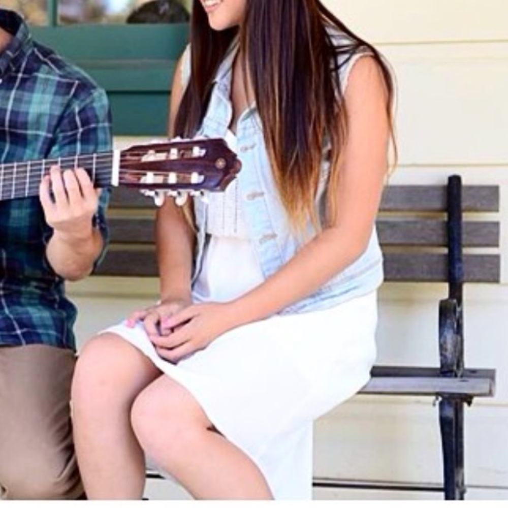 White high low dress XS but elastic can fit 2-6