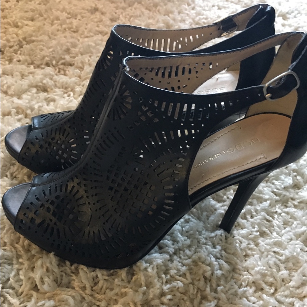 BCBGeneration Black Leather Heels!