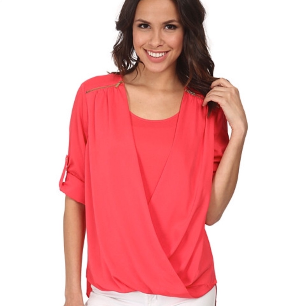 Calvin Klein drape front blouse