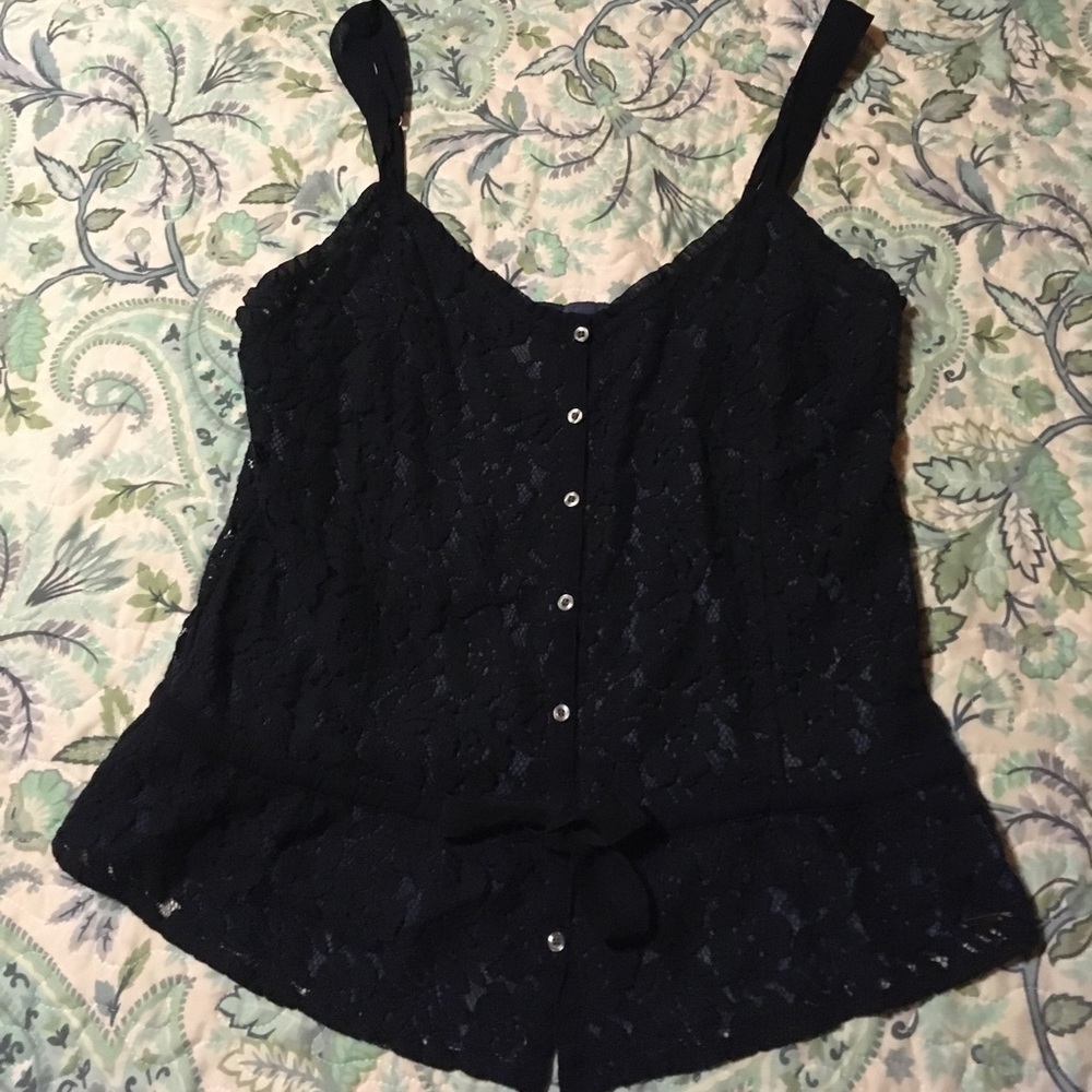 ☀️Blue lacy Hollister tank top