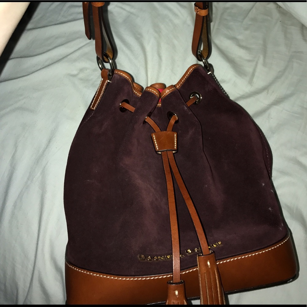 Barely used VELVET dooney and bourke bucket purse