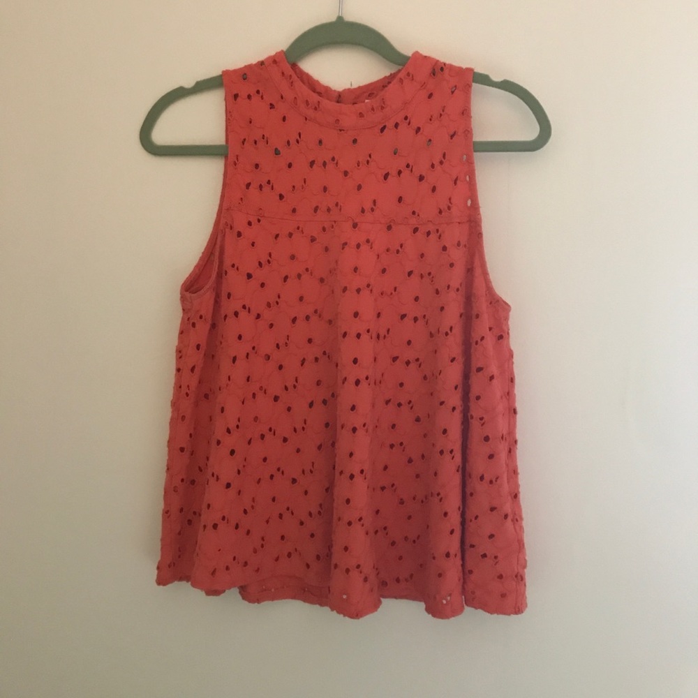 Free People coral cutout tank