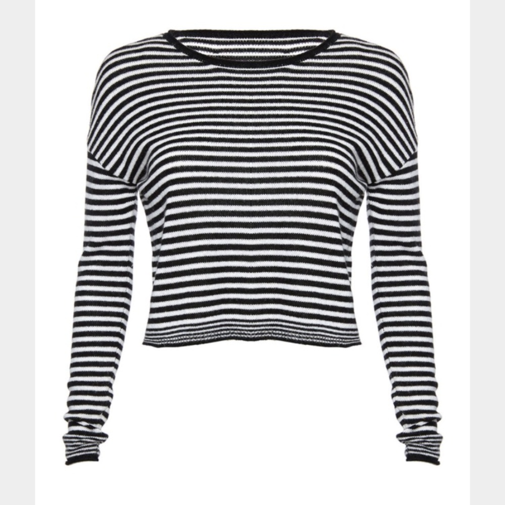 NWT Alice and Olivia Kai Striped Mini Sweater