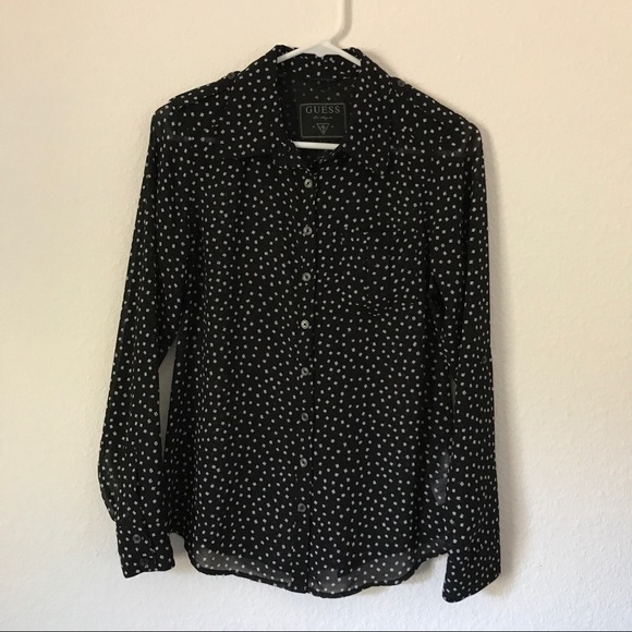 GUESS? Sheer Blouse - Picture 1 of 3