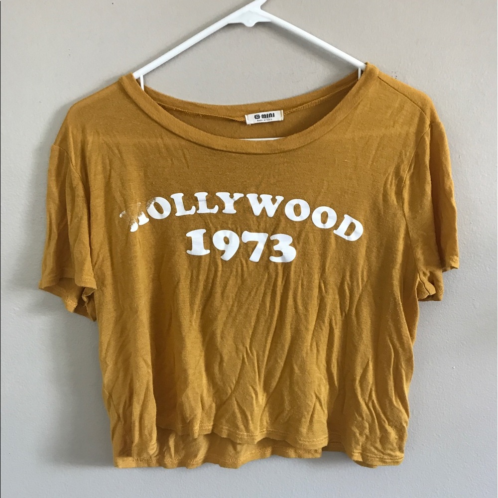 Hollywood 1973 Mustard Crop Top