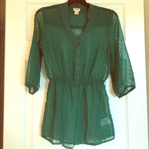 Mossimo Green Sheer Top