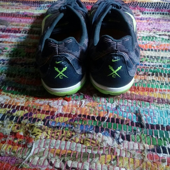 Purple and green cheetah print Nike soccer shoes - Picture 3 of 3