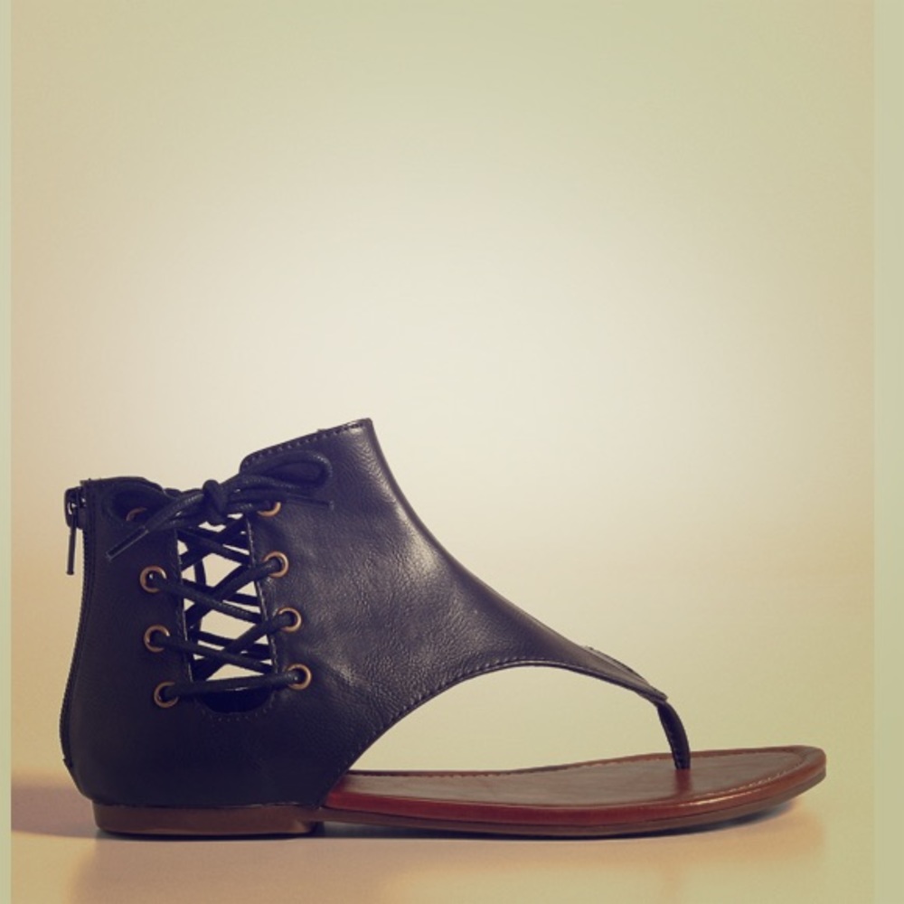 Faux leather sandals