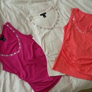 Three NWOT Flattering Sleeveless V-Neck Tops