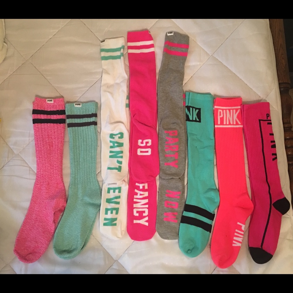 *NWOT* lot of VS PINK knee high socks