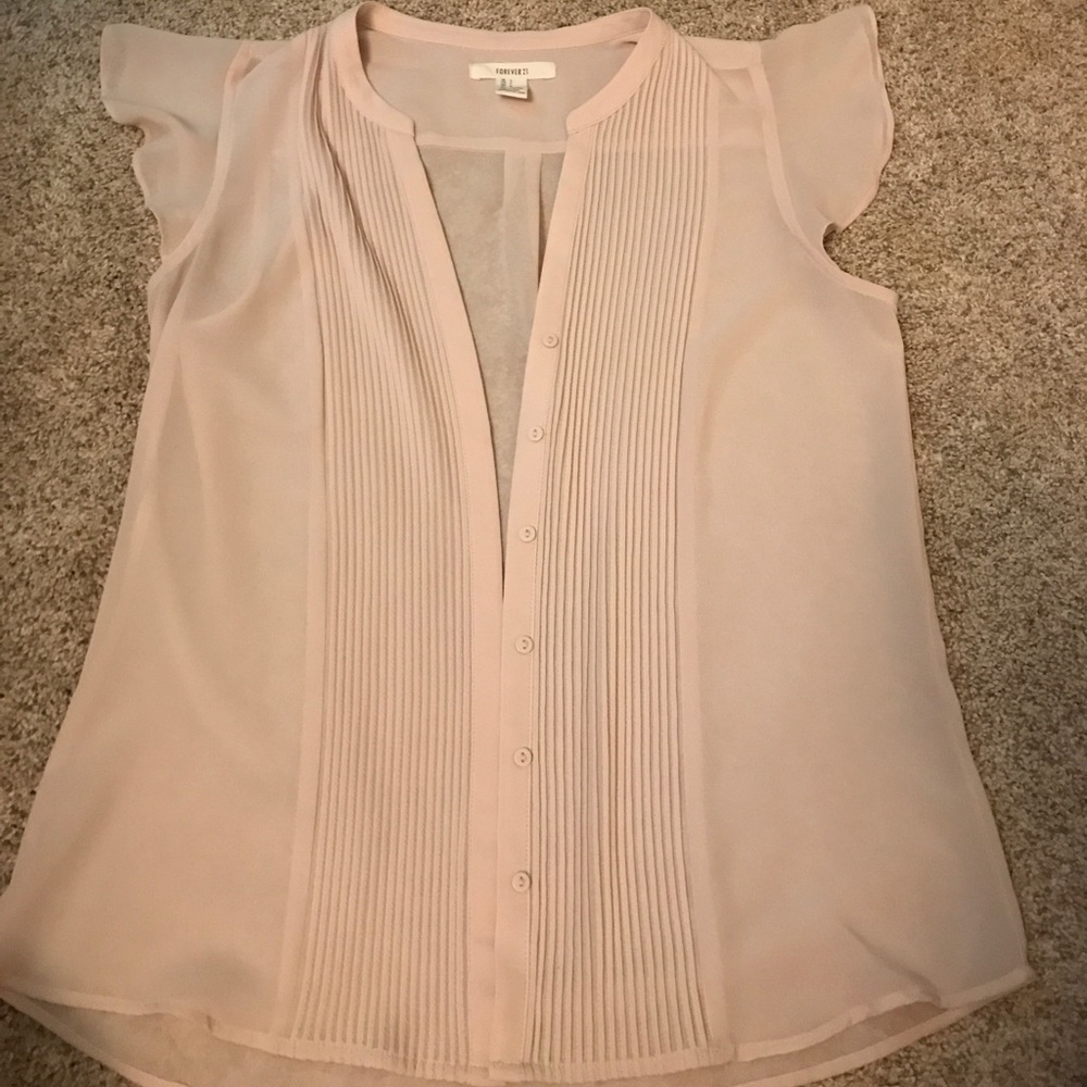 Baby pink sheer top