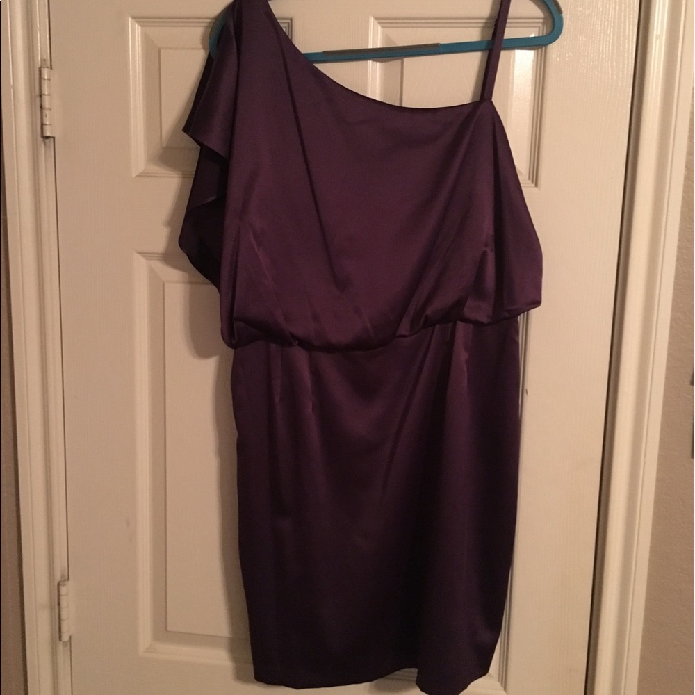 Purple silk fitted dress