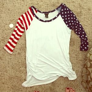 American flag 3/4 sleeves
