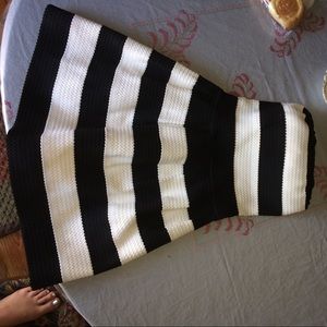 black and white striped dress
