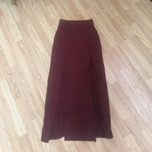 Maroon maxi skirt