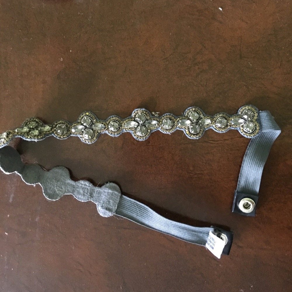 Anthropologie beaded elastic waist belt