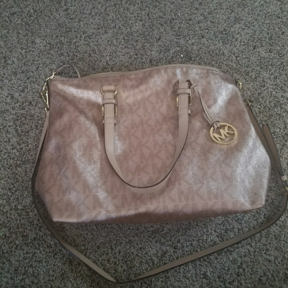 Rose gold jet set multi function satchel