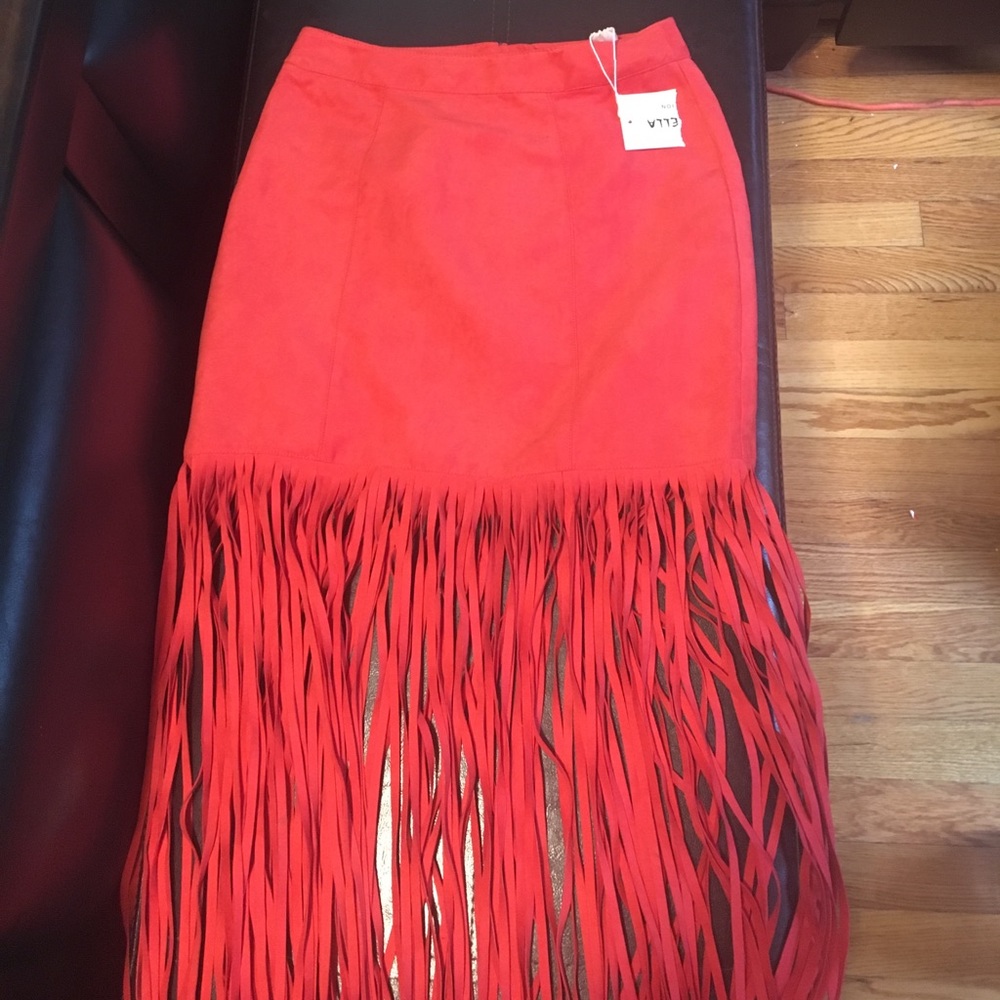 Pink orange bohemian Coachella skirt nwt