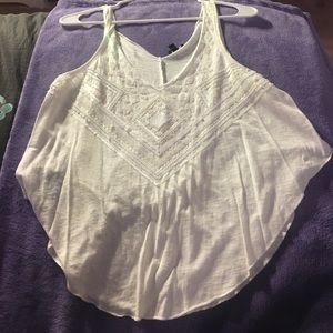 White embellished tank top