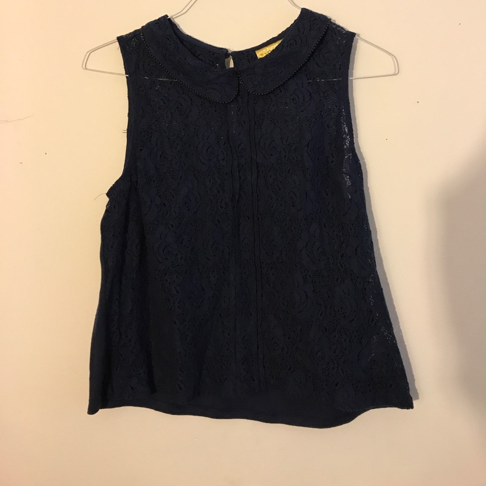 Navy blue lace top