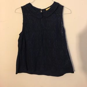 Navy blue lace top