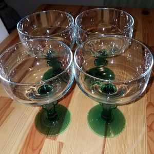 🍹SET OF 4 KRYSTAL CACTUS MARGARITA GLASSES🍹