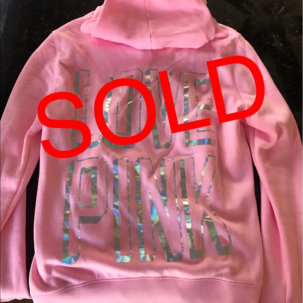 Pink PINK Zip Up Hoodie