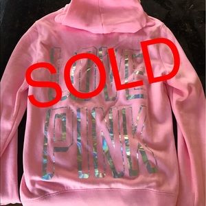 Pink PINK Zip Up Hoodie