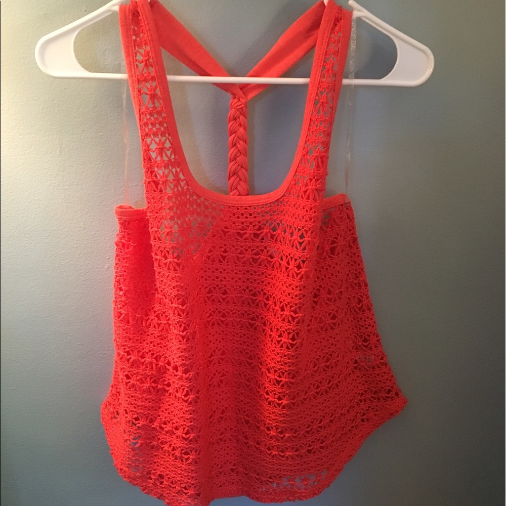Crochet orange tank top