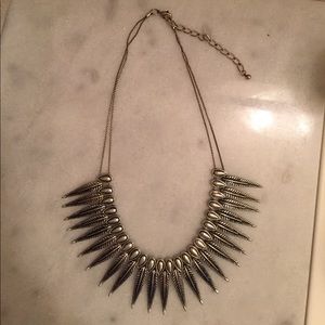Silver feather boho necklace